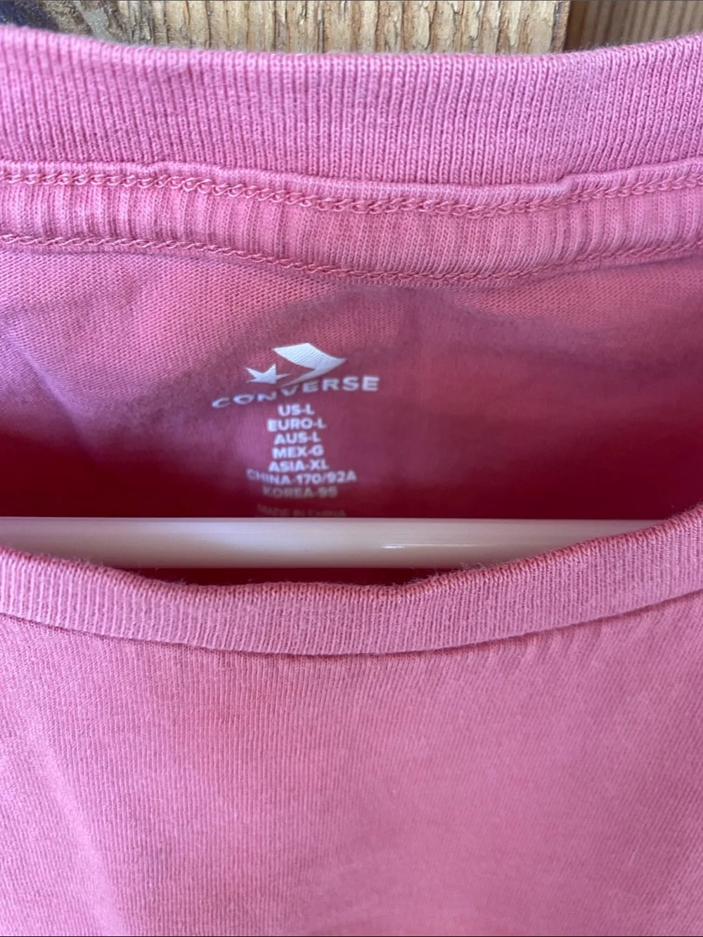 Converse Kids Pink Tee with White Logo size large